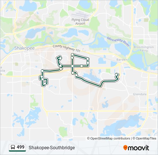 499 bus Line Map