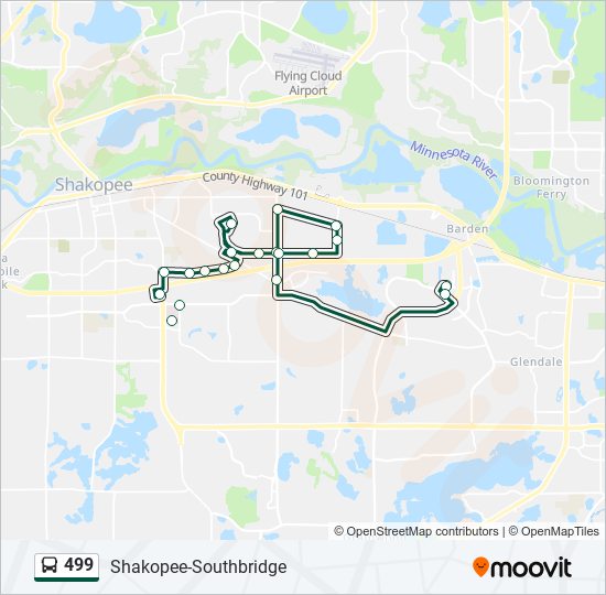 Mapa de 499 de autobús