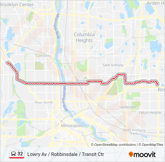 32 Bus Line Map