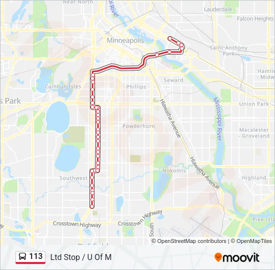113 Bus Line Map