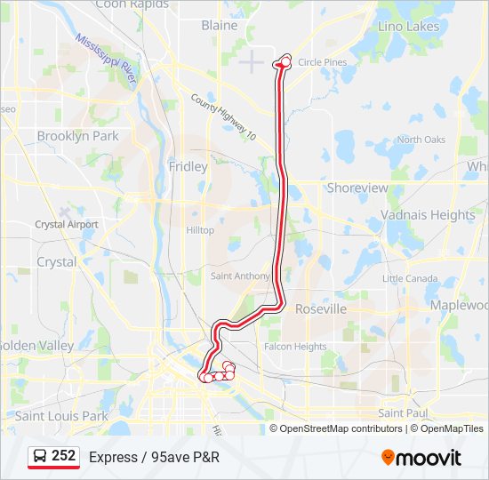 252 bus Line Map