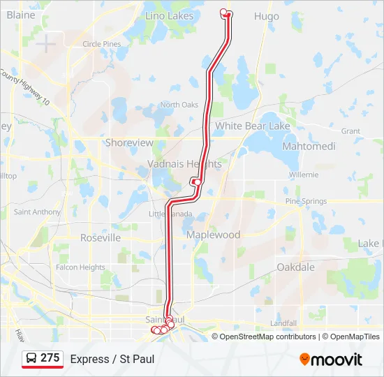 275 Bus Line Map