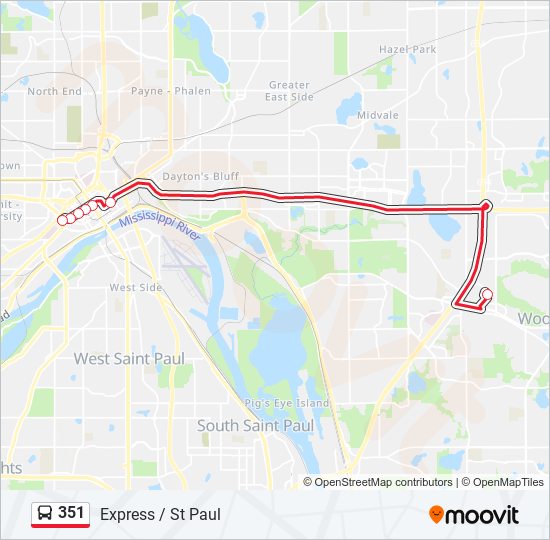 Mapa de 351 de autobús