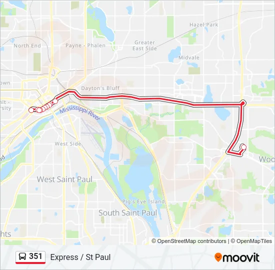 351 Bus Line Map