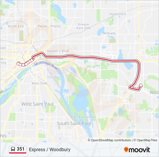 351 Bus Line Map