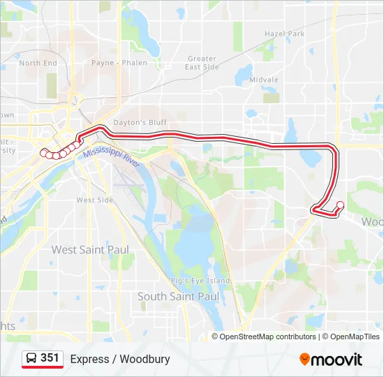 351 Bus Line Map