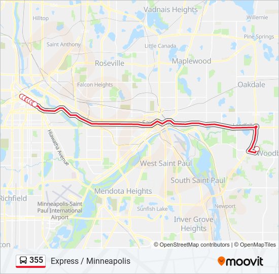 355 bus Line Map