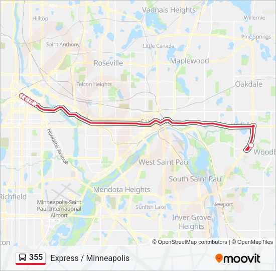 355 Bus Line Map
