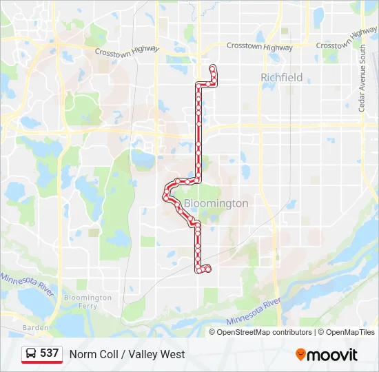 537 Bus Line Map