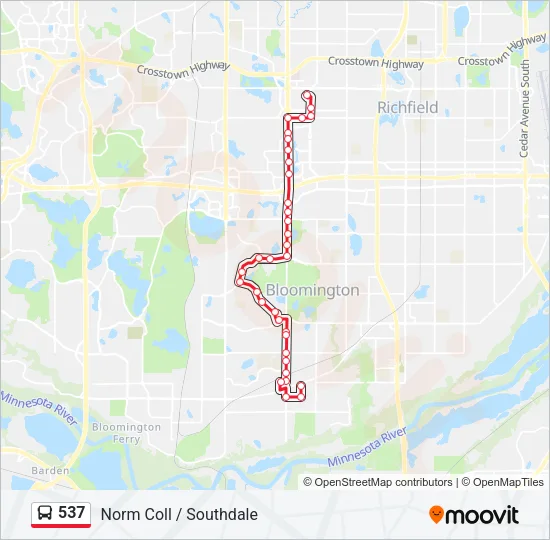 537 Bus Line Map