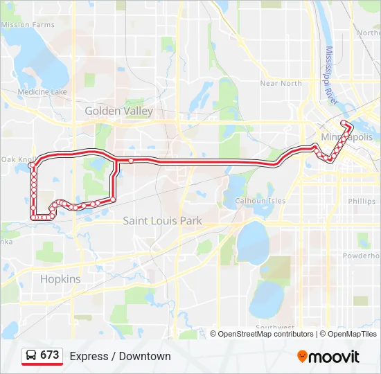 673 Bus Line Map