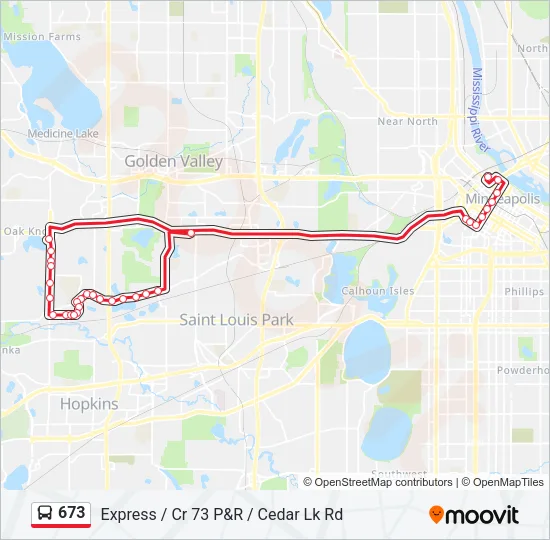 673 Bus Line Map