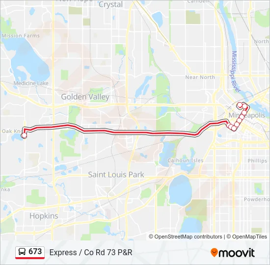 673 Bus Line Map