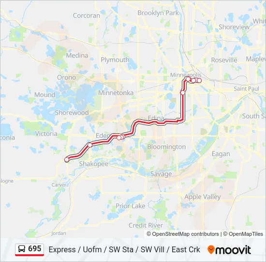 695 Bus Line Map