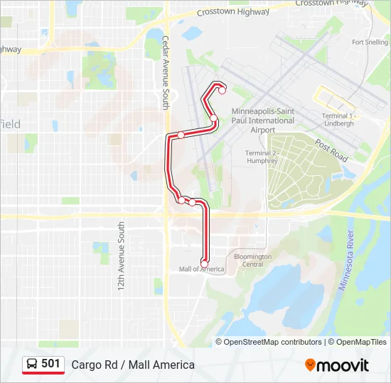501 Bus Line Map