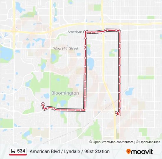 534 Bus Line Map