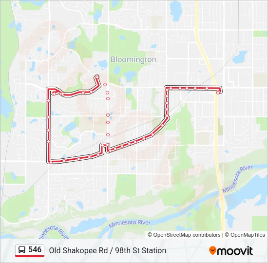 546 Bus Line Map