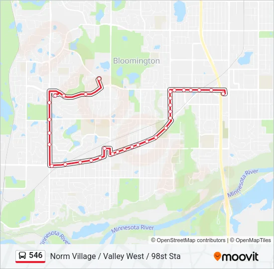 546 Bus Line Map