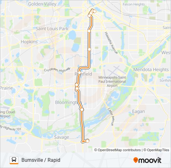 Mapa de METRO ORANGE LINE de autobús