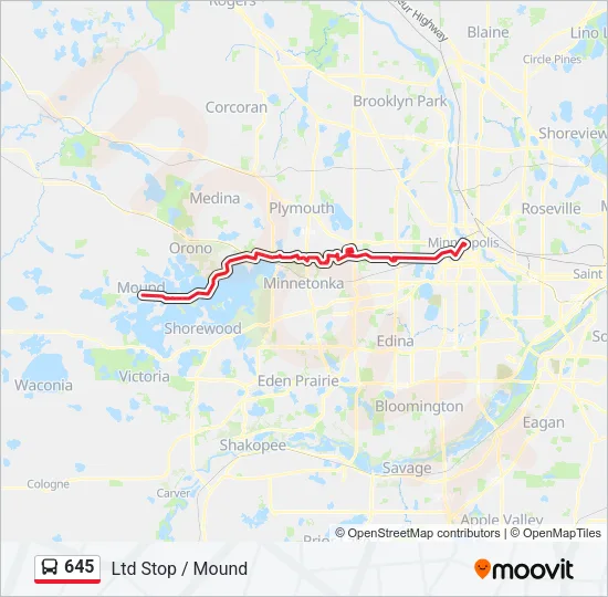 645 Bus Line Map