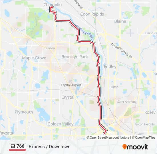 766 Bus Line Map