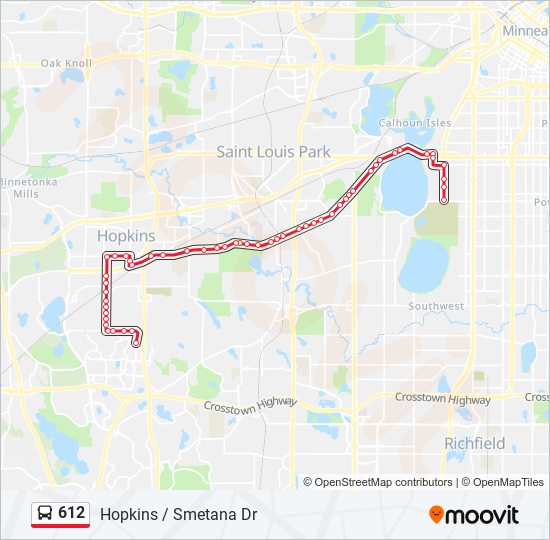 612 bus Line Map