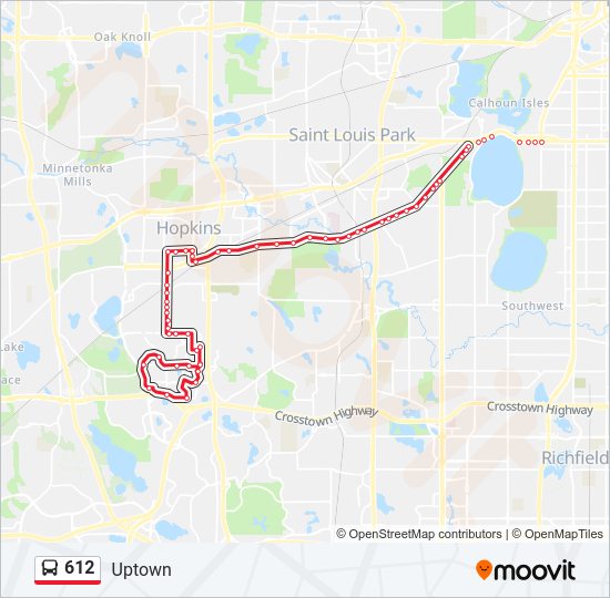 612 Bus Line Map