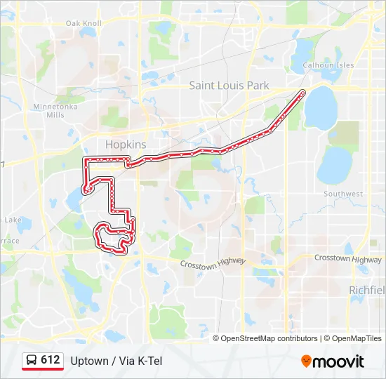 612 Bus Line Map