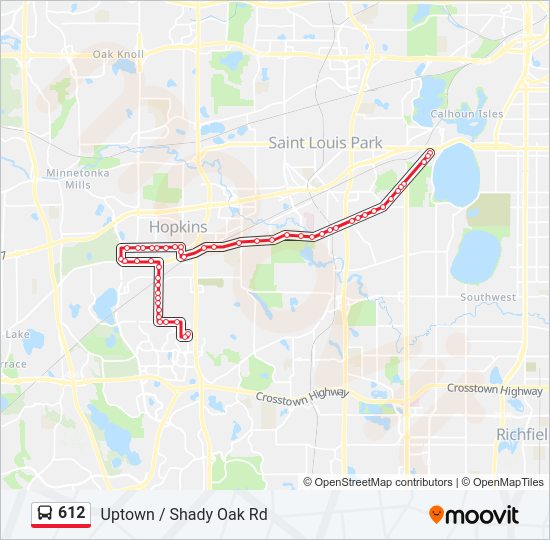 612 Bus Line Map