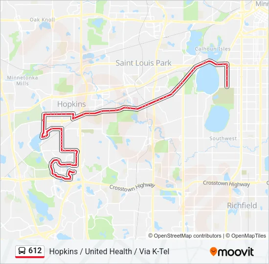 612 Bus Line Map