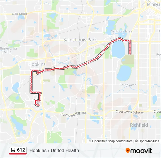 612 Bus Line Map