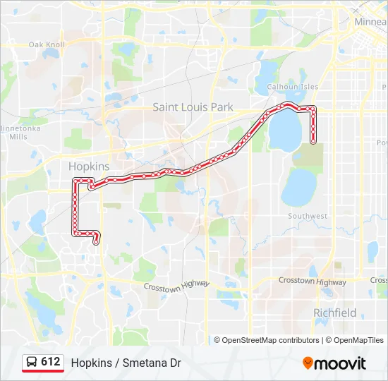 612 Bus Line Map