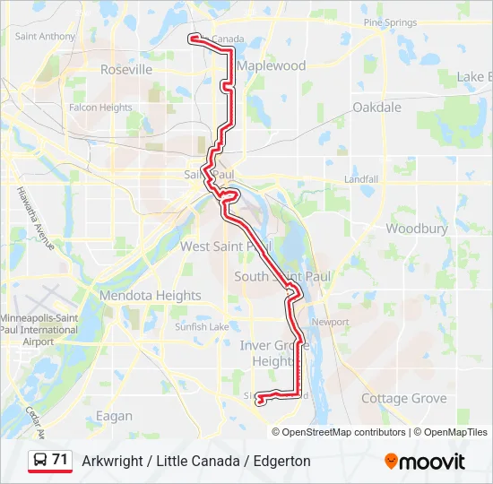 71 Bus Line Map