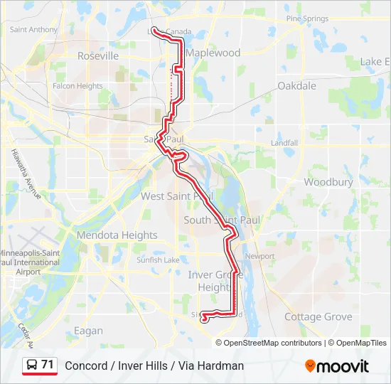 71 Bus Line Map