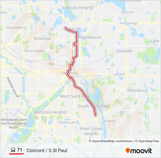 71 Bus Line Map