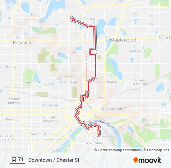 71 Bus Line Map