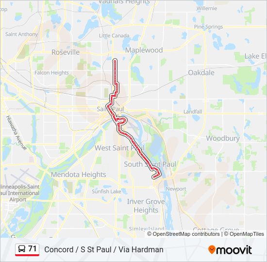71 bus Line Map
