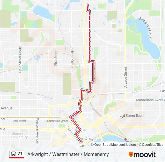 71 Bus Line Map