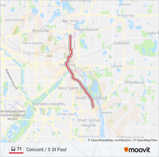 71 Route: Schedules, Stops & Maps - Concord / S St Paul (Updated)