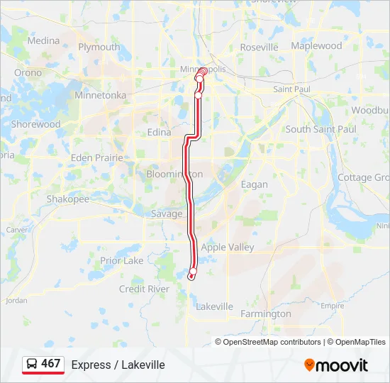 467 Bus Line Map