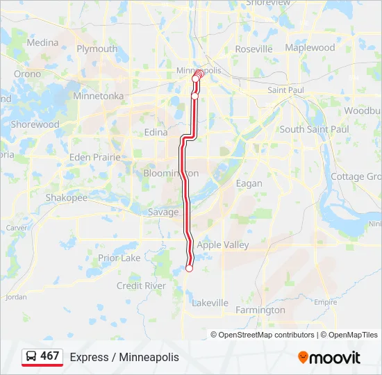 467 Bus Line Map
