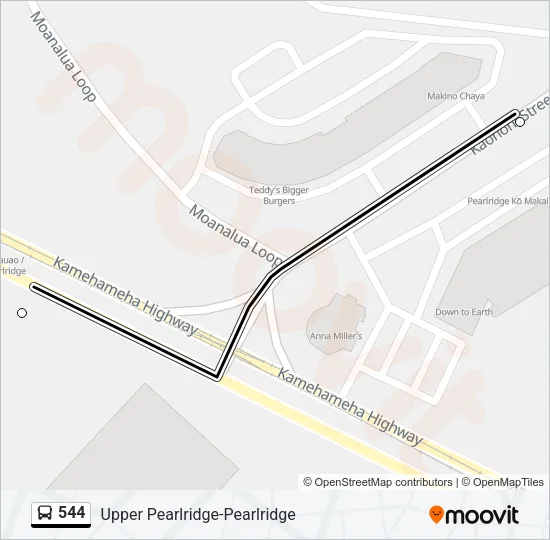 544 Bus Line Map