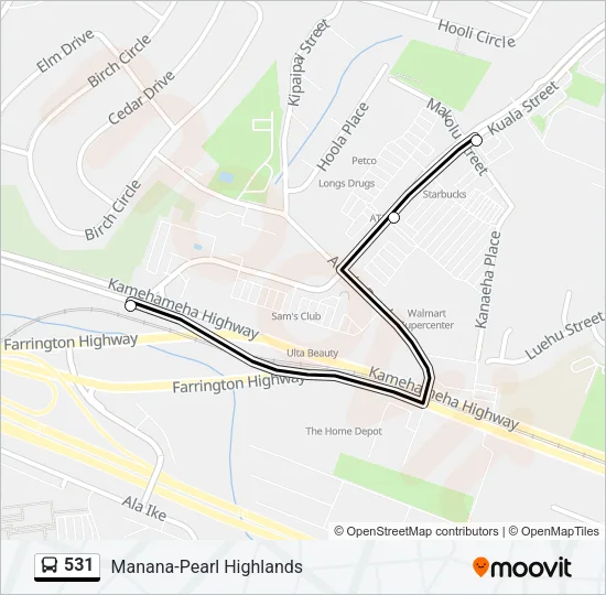 531 Bus Line Map