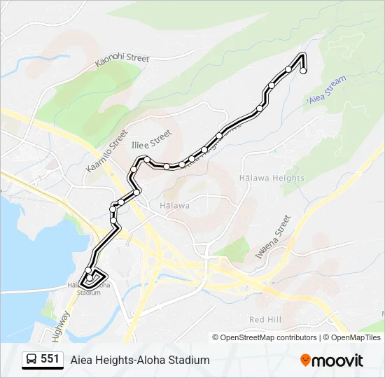 551 Bus Line Map
