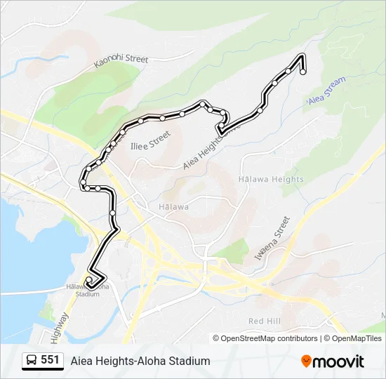 551 Bus Line Map