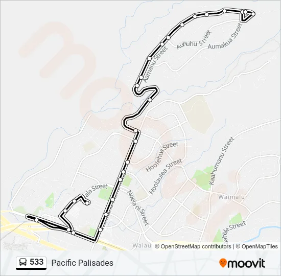 533 Bus Line Map