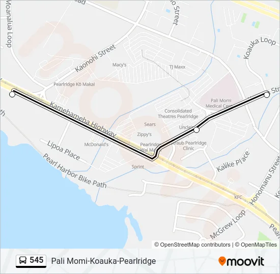545 Bus Line Map