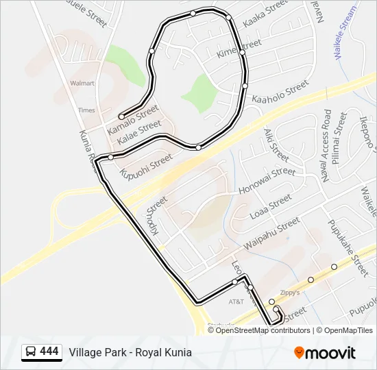 444 Bus Line Map