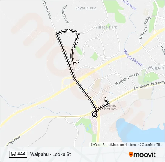 444 Bus Line Map