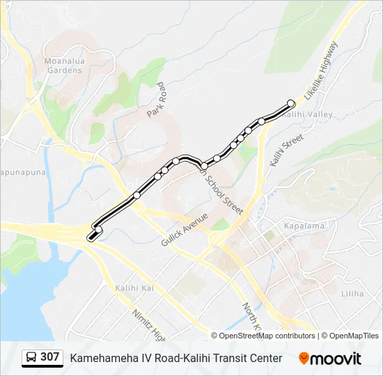 307 Bus Line Map